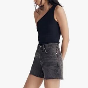 NWT Madewell Relaxed Mid-Length Denim Shorts Women's 33 | Bradbrook Black Wash